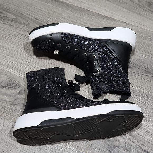 EUC Guess Black Manney Knit Logo High Top Sneakers - Picture 3 of 7